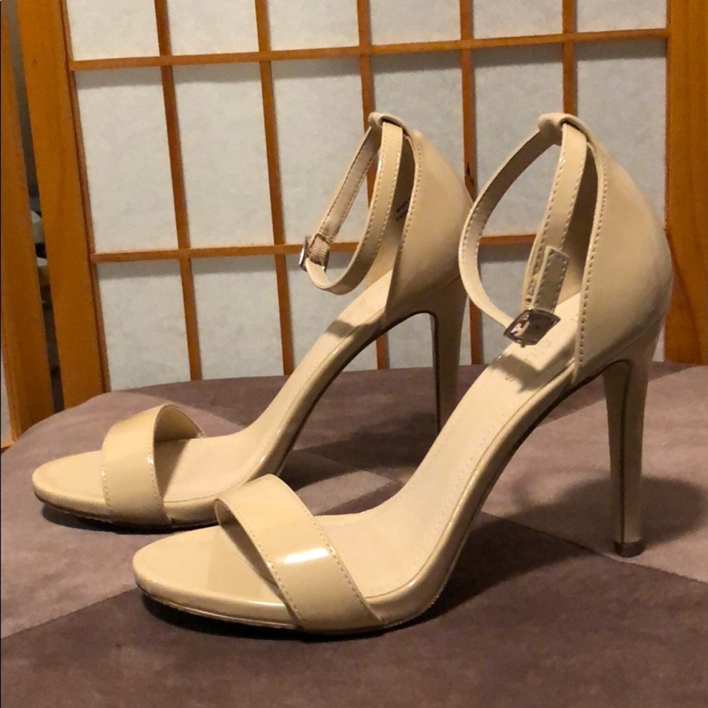 Patent Strappy Heels | Nude | size 7.5